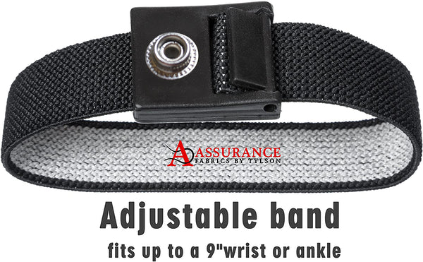 Assurance Designed Black Grounding/ Earth  Wrist Strap 2 Pack. Use for Earth Connection & EMF Radiation Protection - Use for Desk, Floor, Bed, Pillow or Yoga