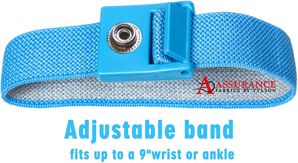 Assurance Designed Blue Grounding/ Earth Wrist Strap 2 Pack. Use for Earth Connection & EMF Radiation Protection - Use for Desk, Floor, Bed, Pillow or Yoga